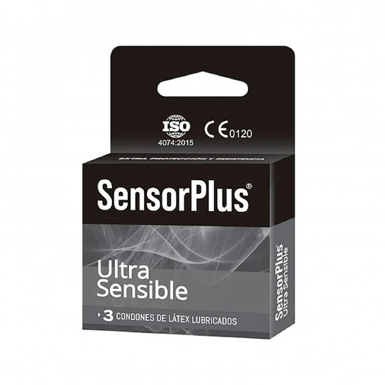 Preservativos Sensor Plus Ultra Sensible Pack 3 Unidades – Condones Ultra Finos Látex Natural Lubricados 1