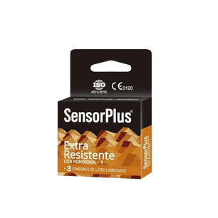 Preservativos Sensor Plus Extra Resistente Pack 3 Unidades – Condones Ultra Finos Látex Natural Lubricados