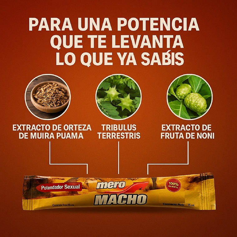 Potenciador Masculino Natural Mero Macho – Activador Sexual para Disfunción Eréctil y Próstata 3