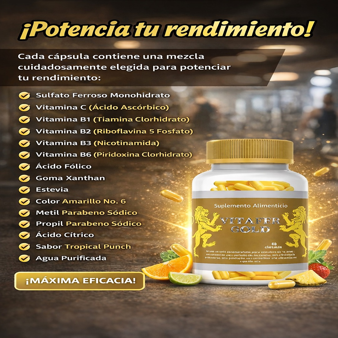 Cápsulas Potenciador Masculino Vitafer L Gold – Energía y Libido Natural 5