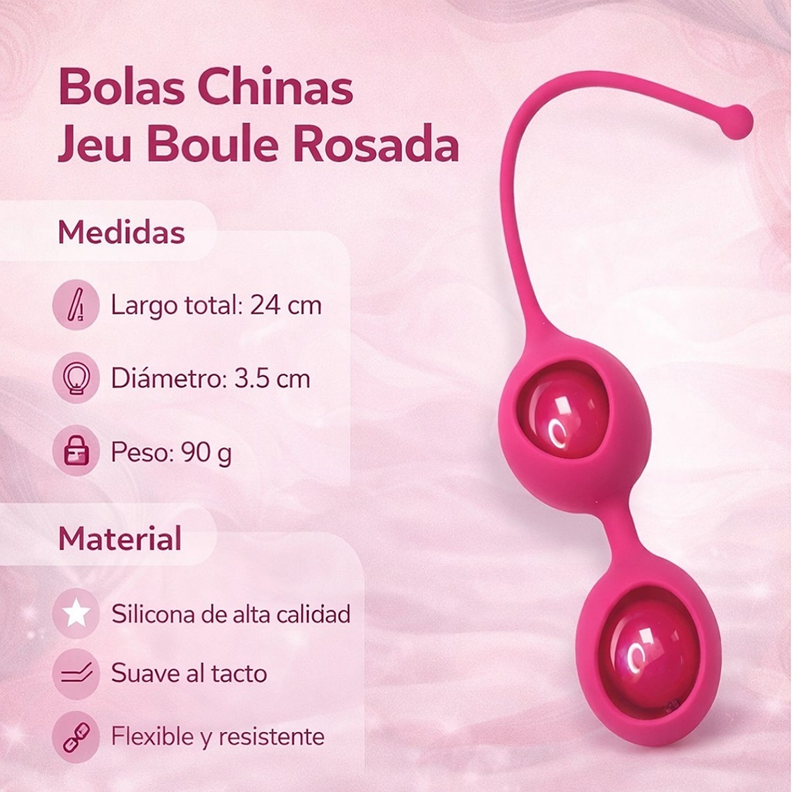 Bolas Chinas Vaginales Jeu Boule Rosada de Silicona – Fortalecimiento del Suelo Pélvico y Placer Íntimo 3