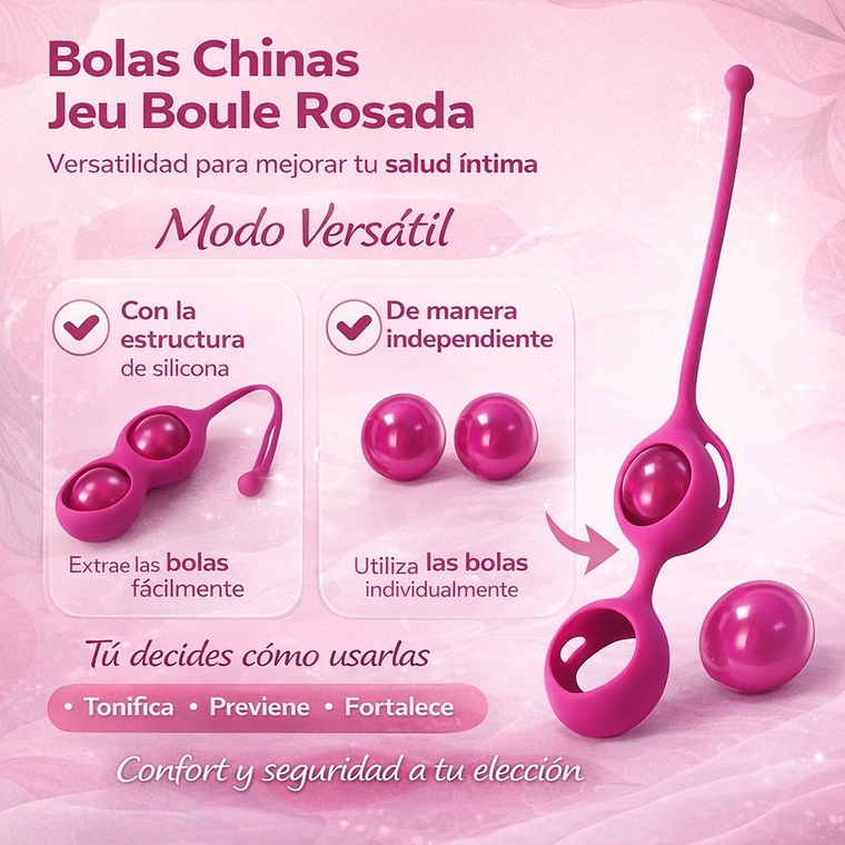 Bolas Chinas Vaginales Jeu Boule Rosada de Silicona – Fortalecimiento del Suelo Pélvico y Placer Íntimo 5