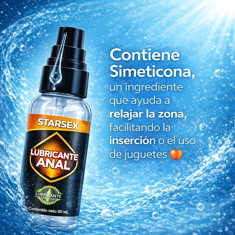 Lubricante Anal Dilatador Starsex 60 mL Base Agua Compatible con Látex 4