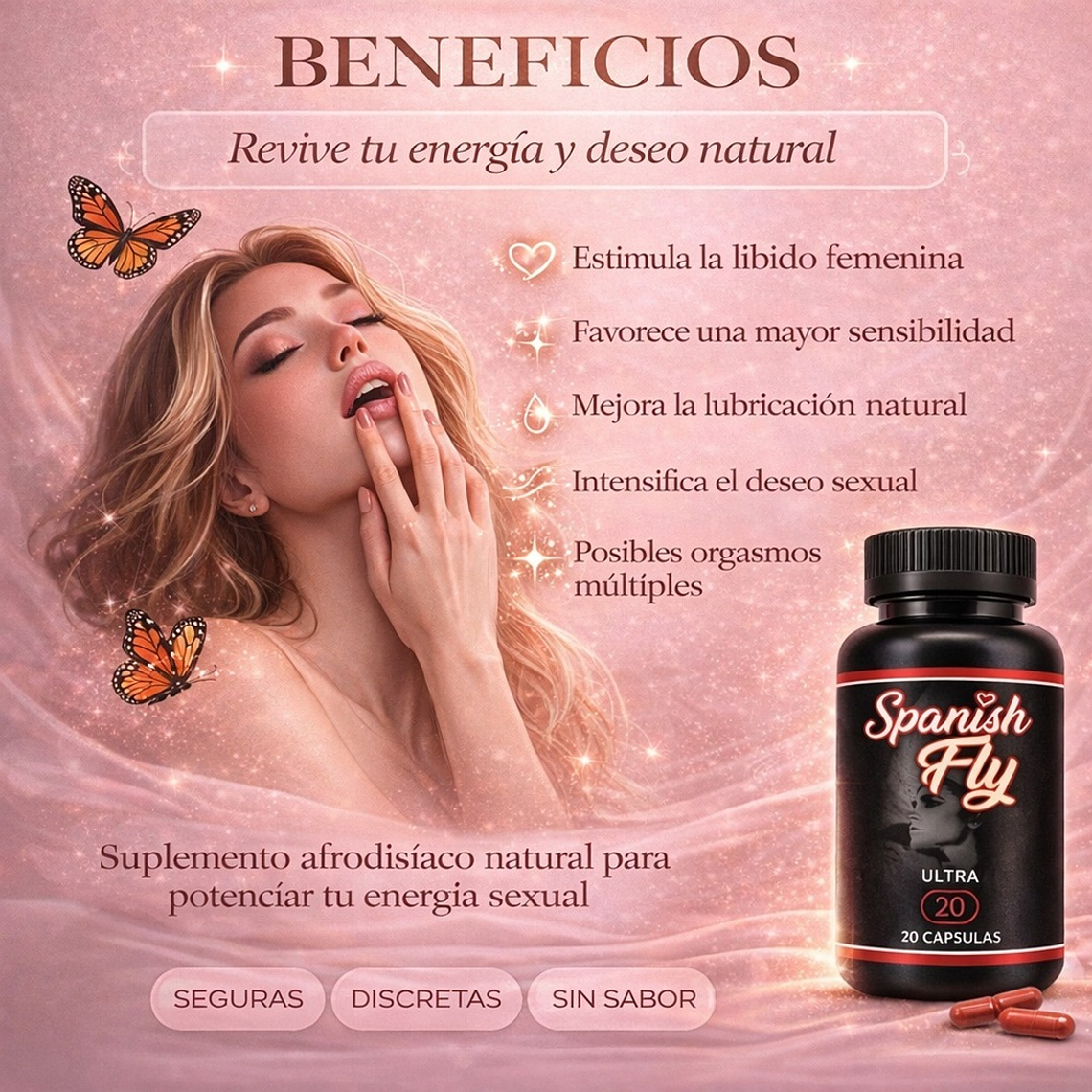 Cápsulas Estimulante Sexual Femenina Spanish Fly – Afrodisíaco Natural para Mujeres 20 Unidades 4