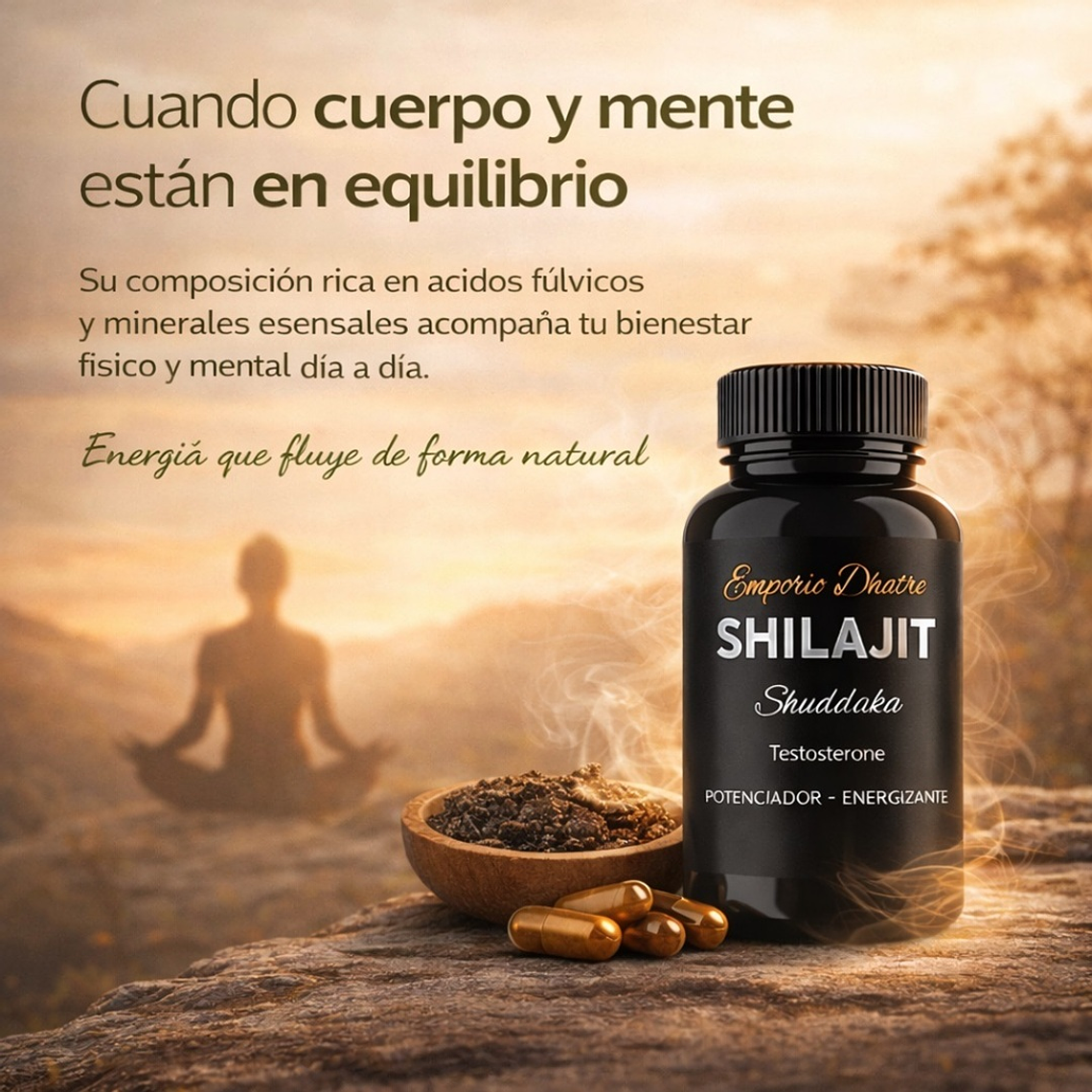 Shilajit Cápsulas Energizantes – Potenciador Natural de Testosterona y Energía 4