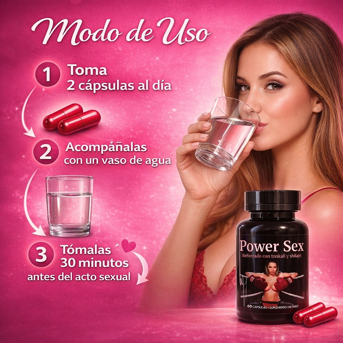 Cápsulas Power Sex Women – Suplemento Afrodisíaco Femenino para Energía y Vitalidad 2