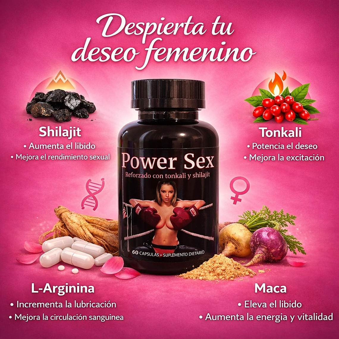 Cápsulas Power Sex Women – Suplemento Afrodisíaco Femenino para Energía y Vitalidad 3