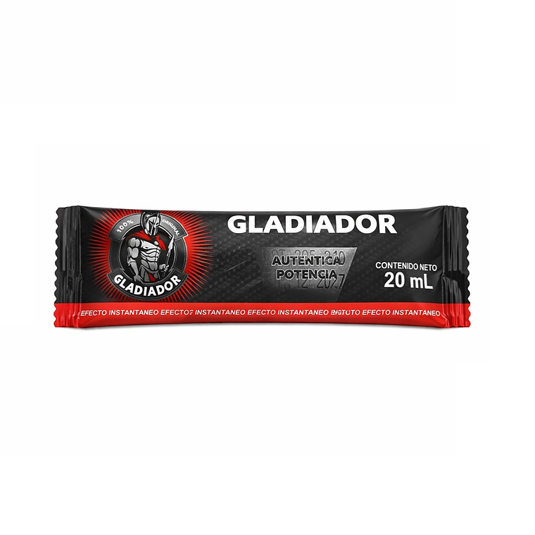 Estimulador y Potenciador Masculino Gladiador – Suplemento Líquido Natural en Sachet 20 ml  1