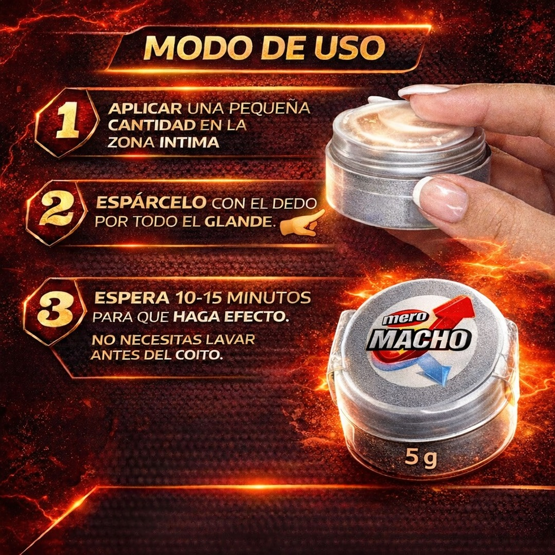 Crema Retardante Masculina Mero Macho – Potencia y Control Natural 2