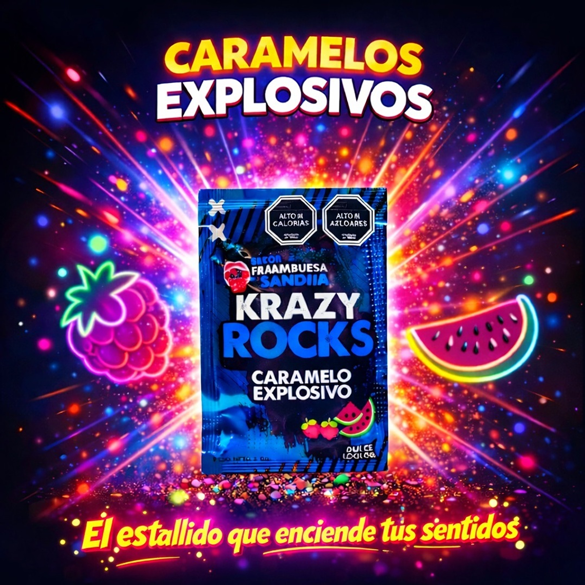 Caramelo Explosivo Efervescente Para Sexo Oral Sabor Frambuesa Sandía 2