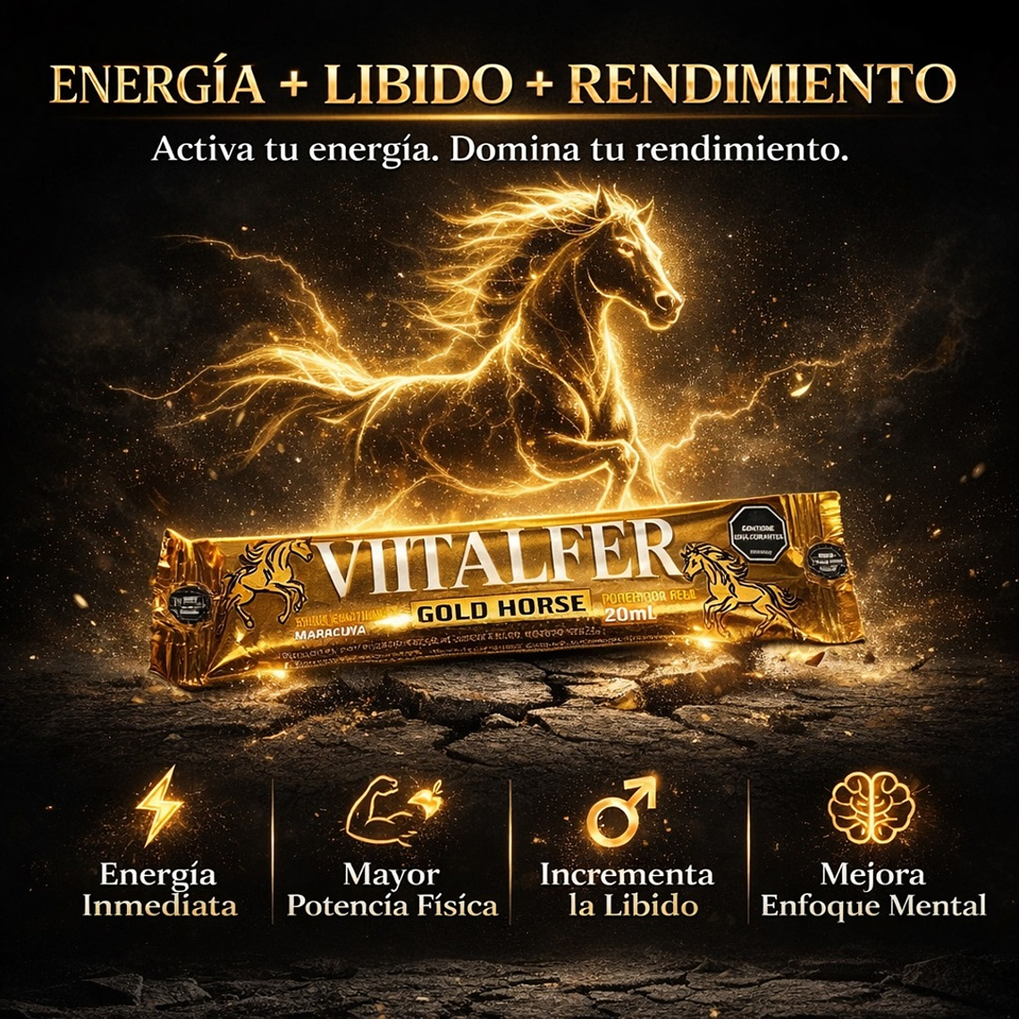 Viltalfer Gold Horse Sachet 20ml – Suplemento Energizante Natural para Potencia y Rendimiento 4
