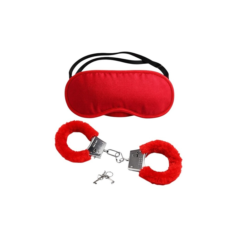 Kit Erótico X2 Esposas y Antifaz para Parejas Rojo 1