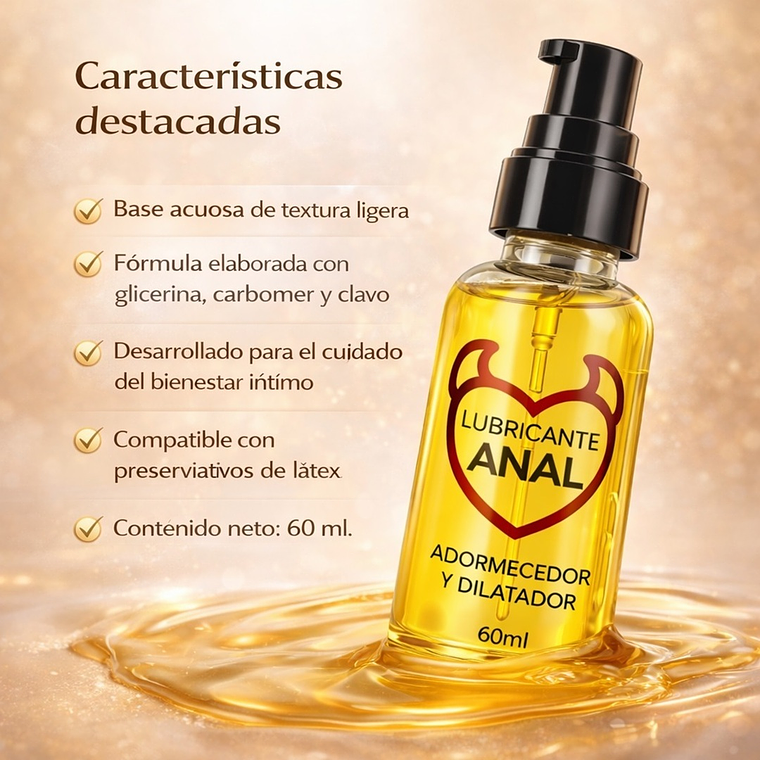 Lubricante Anal Adormecedor y Dilatador 60 mL – Base de Agua Natural 2