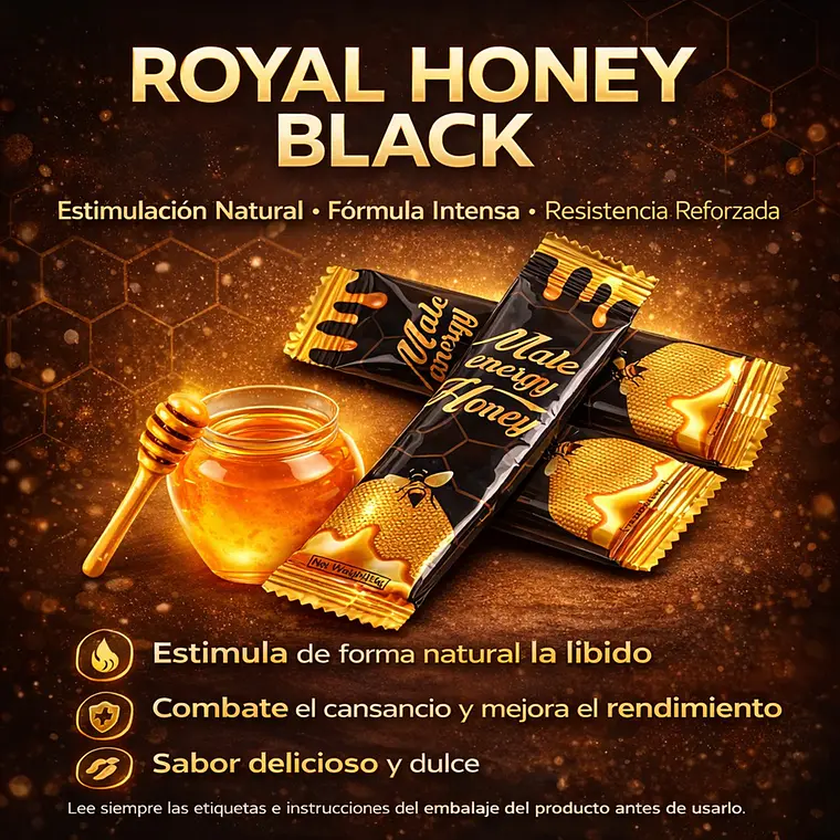 Royal Honey Black Miel Afrodisíaca para Hombre – Estimulante Natural con Ginseng y Jengibre Negro 2