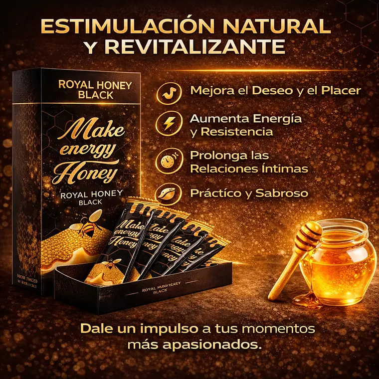 Royal Honey Black Miel Afrodisíaca para Hombre – Estimulante Natural con Ginseng y Jengibre Negro 4