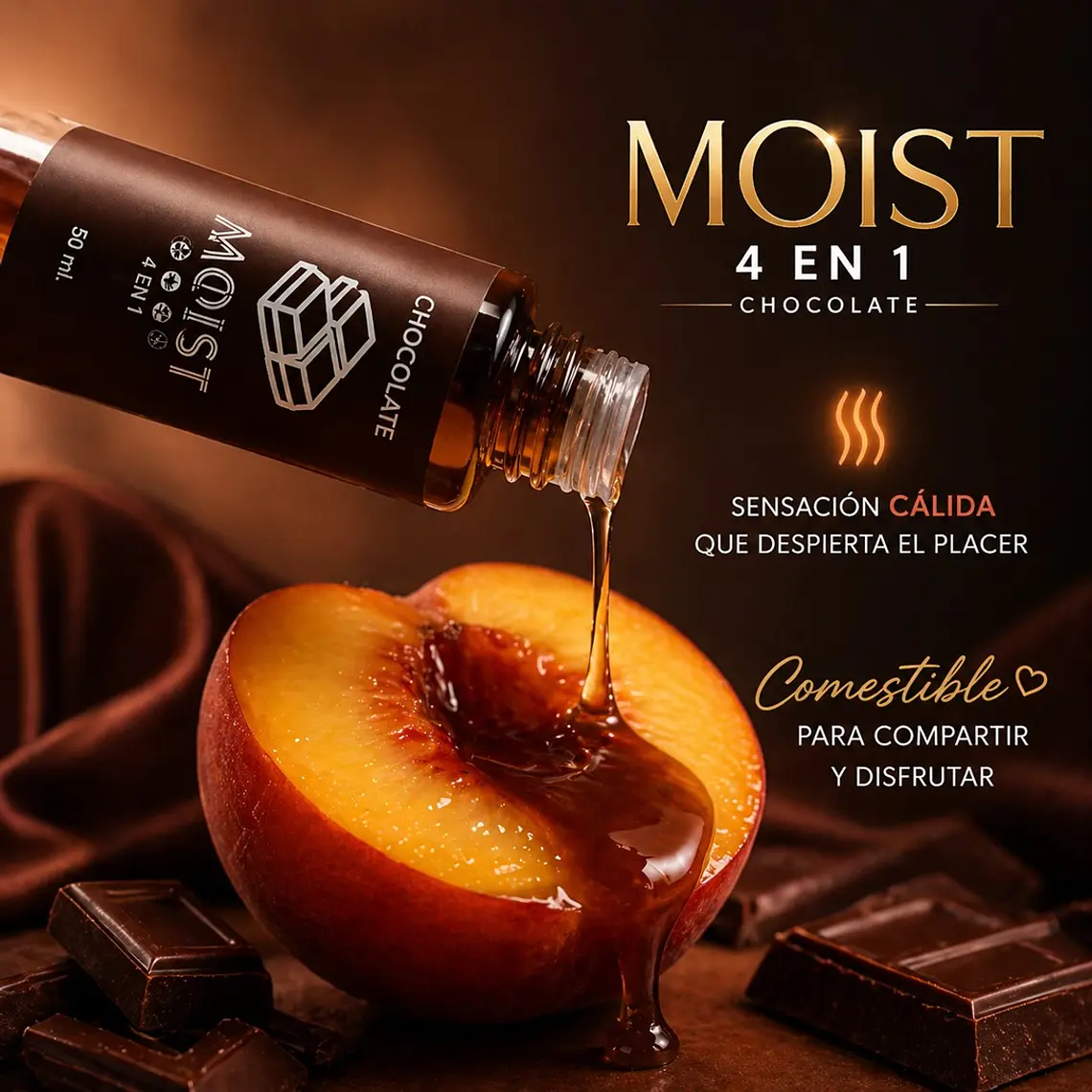 Lubricante Íntimo Comestible Efecto Calor Sabor Chocolate – 50 mL 3