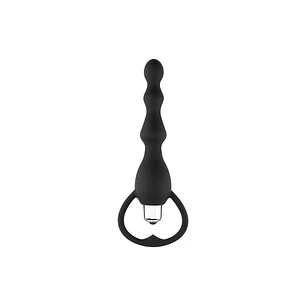 Plug Vibrador Anal Medium con Anillo y Vibración – Juguete Íntimo de Silicona Color Negro