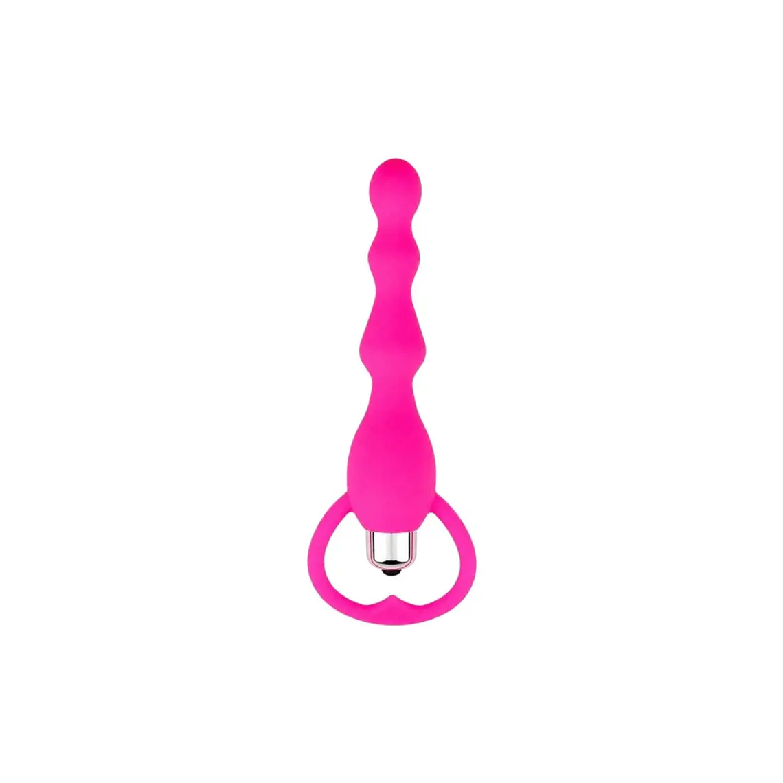 Plug Vibrador Anal Medium con Anillo y Vibración – Juguete Íntimo de Silicona Color Fuscia 1