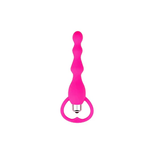 Plug Vibrador Anal Medium con Anillo y Vibración – Juguete Íntimo de Silicona Color Fuscia
