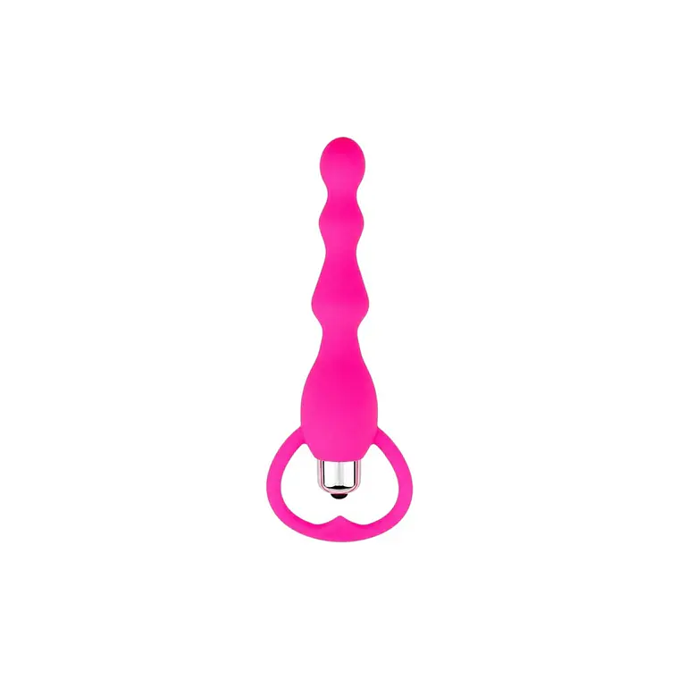 Plug Vibrador Anal Medium con Anillo y Vibración – Juguete Íntimo de Silicona Color Fuscia 1