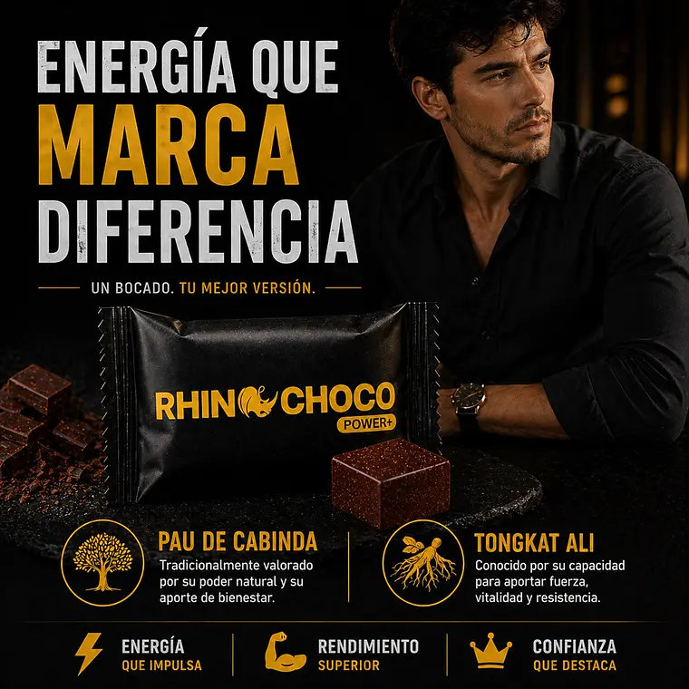 Rhino Choco Afrodisíaco Hombre – Chocolate Energizante Natural 3