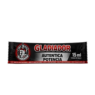Estimulador y Potenciador Masculino Gladiador – Suplemento Líquido Natural en Sachet 15 ml 
