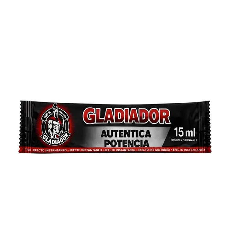 Estimulador y Potenciador Masculino Gladiador – Suplemento Líquido Natural en Sachet 15 ml  1