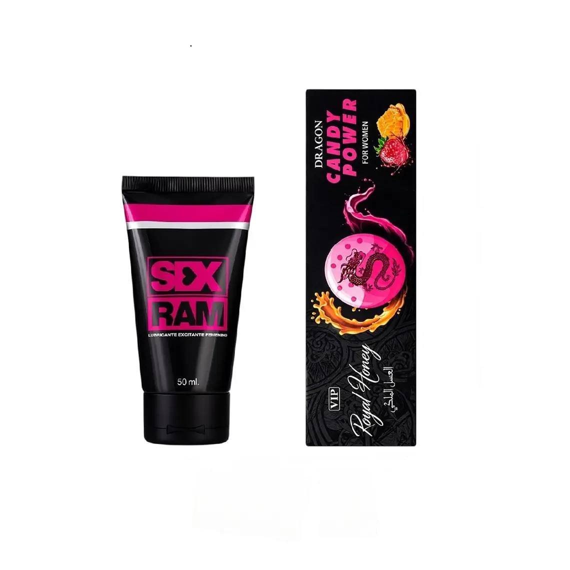 Pack X2 Lubricante Excitante Mujer + Caramelo Afrodisíaco Candy Power Mujer 1