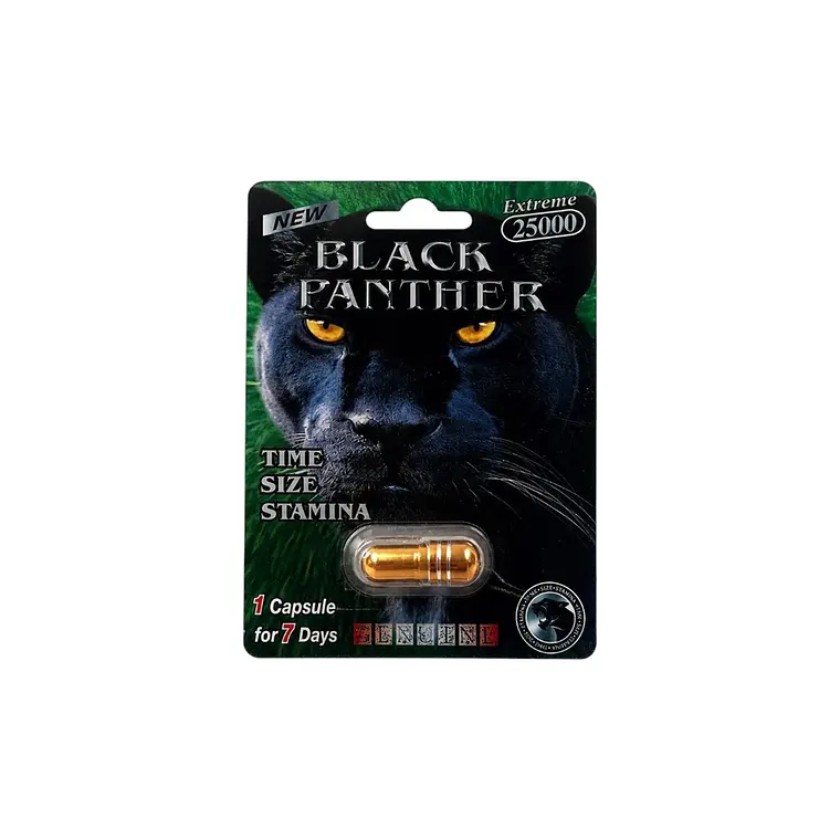 Potenciador Sexual Masculino Pantera Negra Extreme 25000 – Cápsula de Alto Rendimiento 1