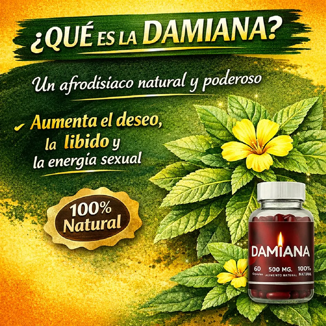 Cápsulas de Damiana – Afrodisíaco Natural para Libido y Energía Sexual 2