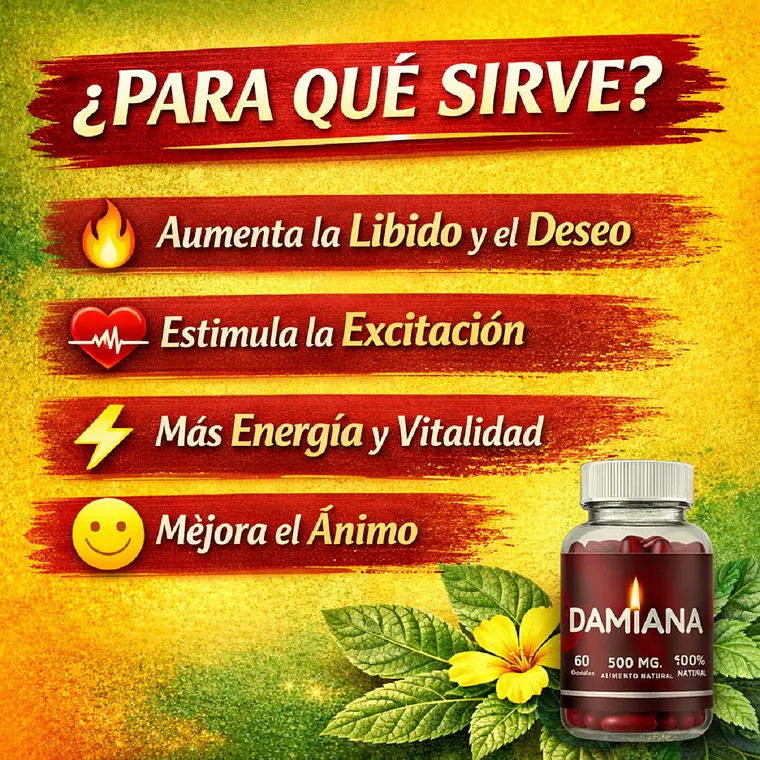 Cápsulas de Damiana – Afrodisíaco Natural para Libido y Energía Sexual 3
