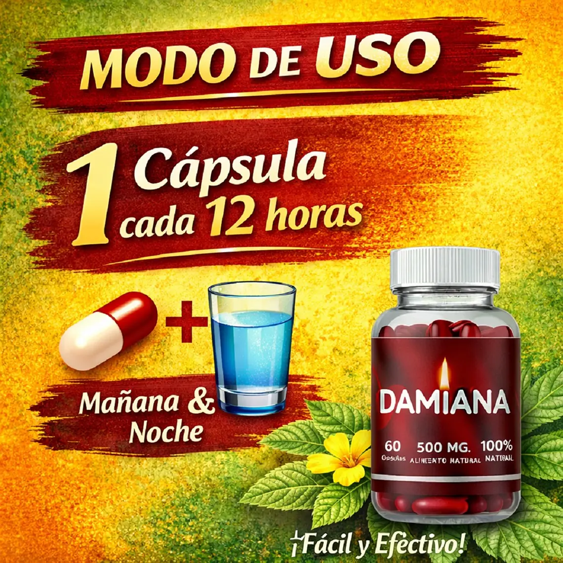 Cápsulas de Damiana – Afrodisíaco Natural para Libido y Energía Sexual 4