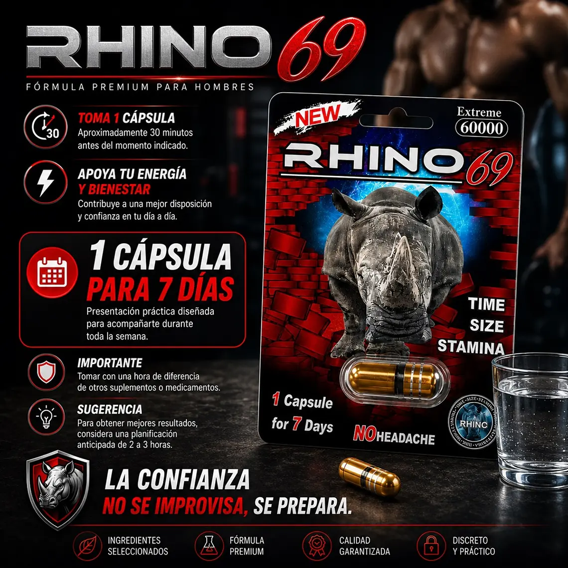 Rhino 69 Extreme 6000 – Potenciador Sexual Masculino de Acción Rápida y Larga Duración 2