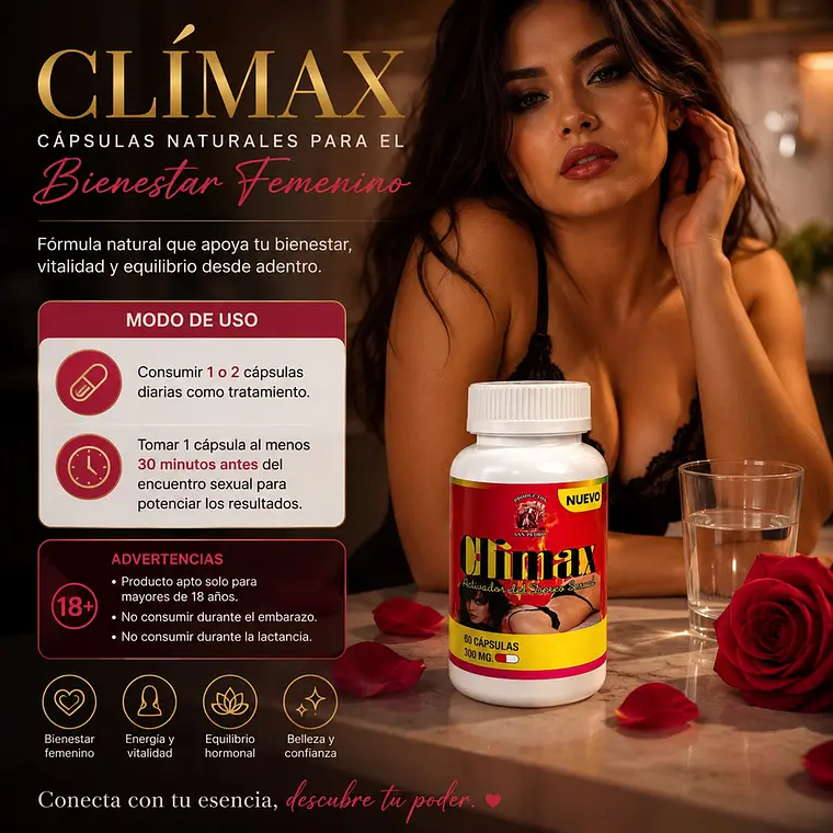 Climax Cápsulas Femeninas Naturales – Suplemento para Placer y Control Íntimo 4