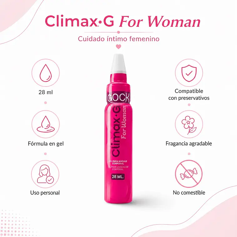 Gel Excitante Femenino Climax G For Woman 28 ml – Orgasmo Intenso a Base de Agua 2
