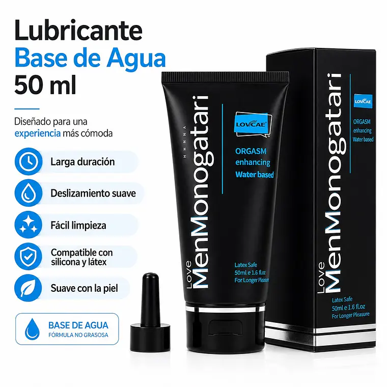 Lubricante Íntimo Love Men Monogatari 50 ml | Base Agua Larga Duración Vaginal y Anal 5