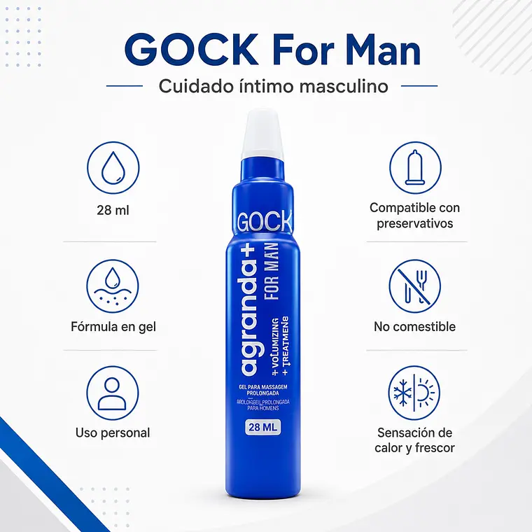 Gel Potenciador Masculino Agranda+ For Man 28 ml | Efecto Térmico Frío-Calor, Firmeza y Sensibilidad 2