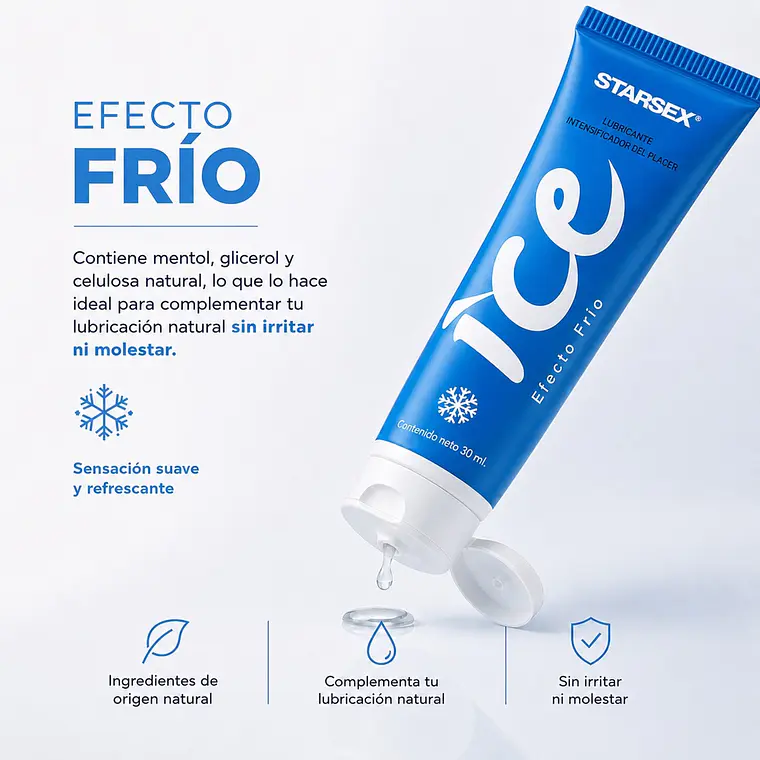 Lubricante Íntimo ICE Starsex con Efecto Frío – Intensificador de Placer Unisex 2
