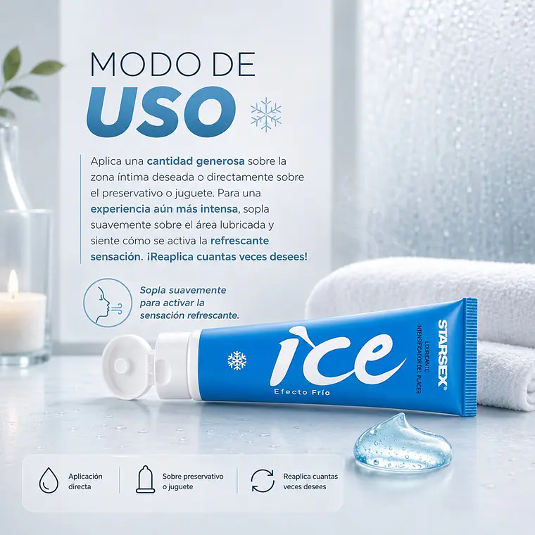 Lubricante Íntimo ICE Starsex con Efecto Frío – Intensificador de Placer Unisex 3