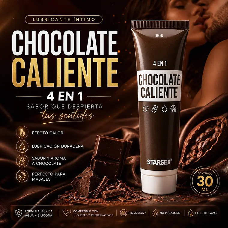 Lubricante Íntimo 4 en 1 Chocolate Caliente Starsex 30 ml 2