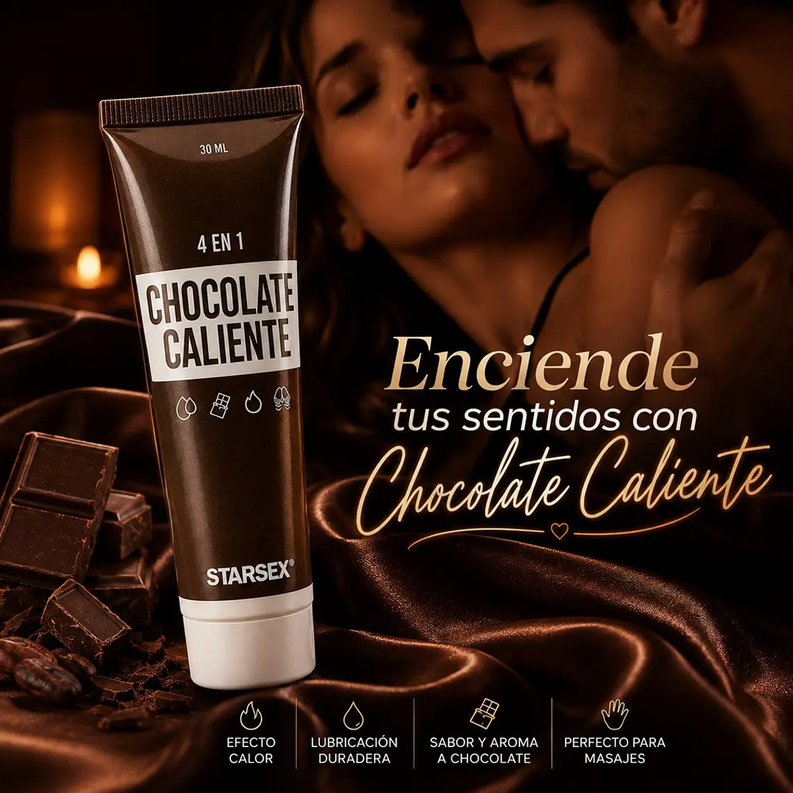 Lubricante Íntimo 4 en 1 Chocolate Caliente Starsex 30 ml 4