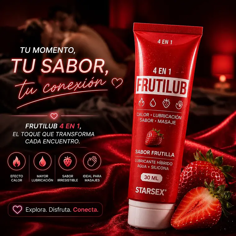Lubricante Íntimo Frutilub 4 en 1 Sabor Frutilla Starsex 30 ml 4