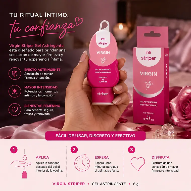 Gel Astringente Íntimo Femenino Virgin Striper Intt Cosméticos 30 ml 2