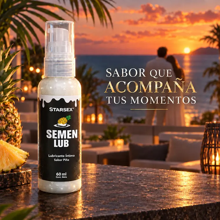 Lubricante Íntimo Semen Lub Starsex Sabor Piña 60 ml 2