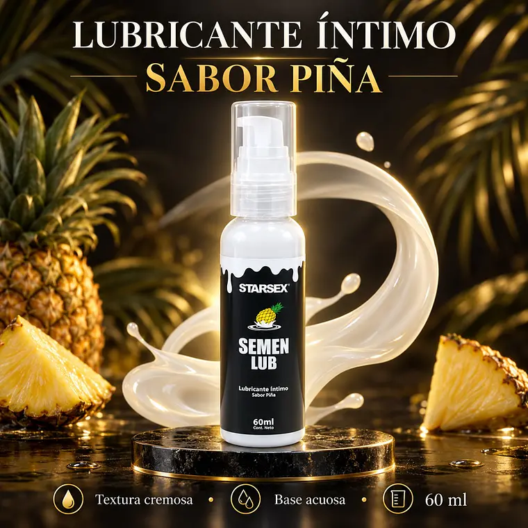 Lubricante Íntimo Semen Lub Starsex Sabor Piña 60 ml 3