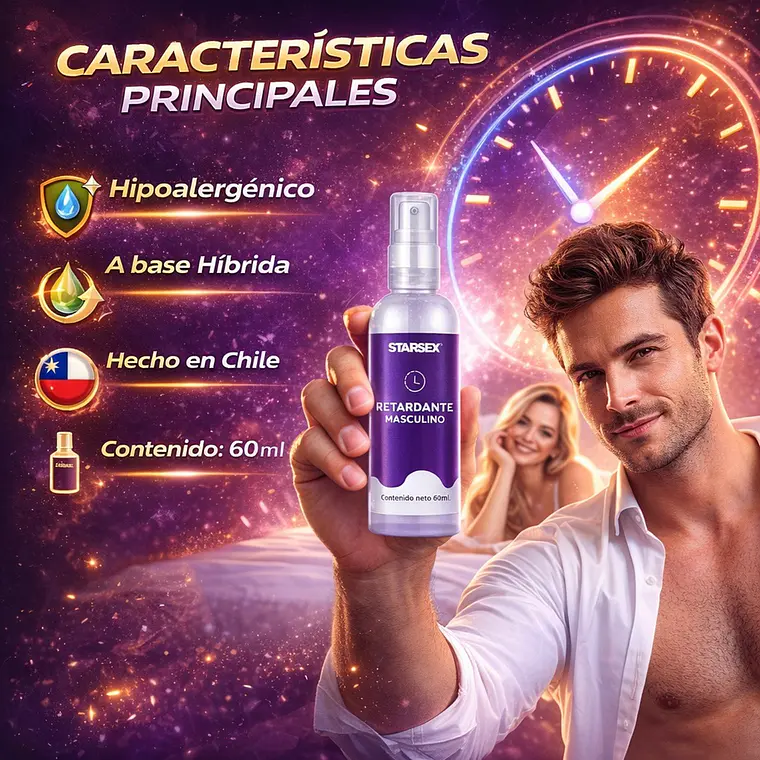 Prolongador Masculino Retardante Starsex 60 ml – Gel Desensibilizante con Benzocaína 4
