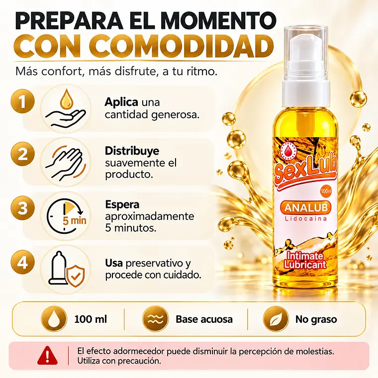 Lubricante Anal Sexlub 100 ml – Gel Dilatador para Penetración Cómoda 3