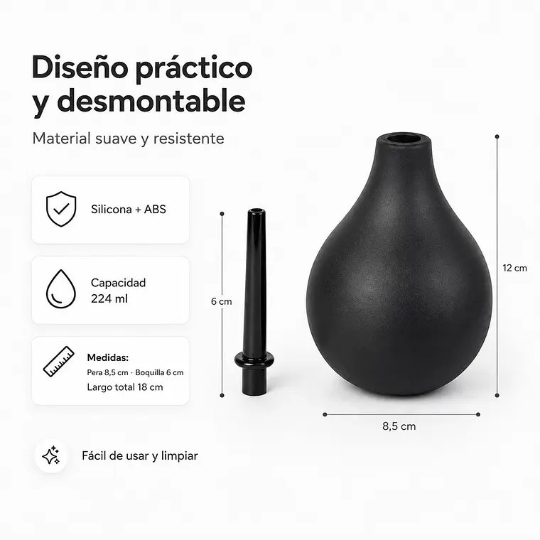 Ducha Enema Anal de Silicona 224 ml – Higiene Íntima Previa al Sexo Anal 2