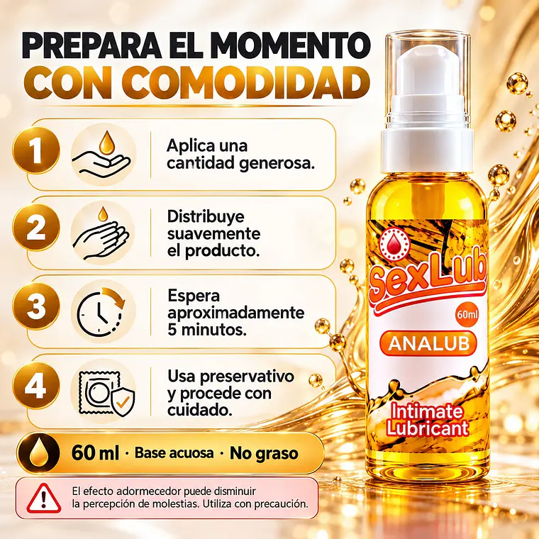 Lubricante Anal Sexlub 60 ml – Gel Dilatador para Penetración Cómoda 2