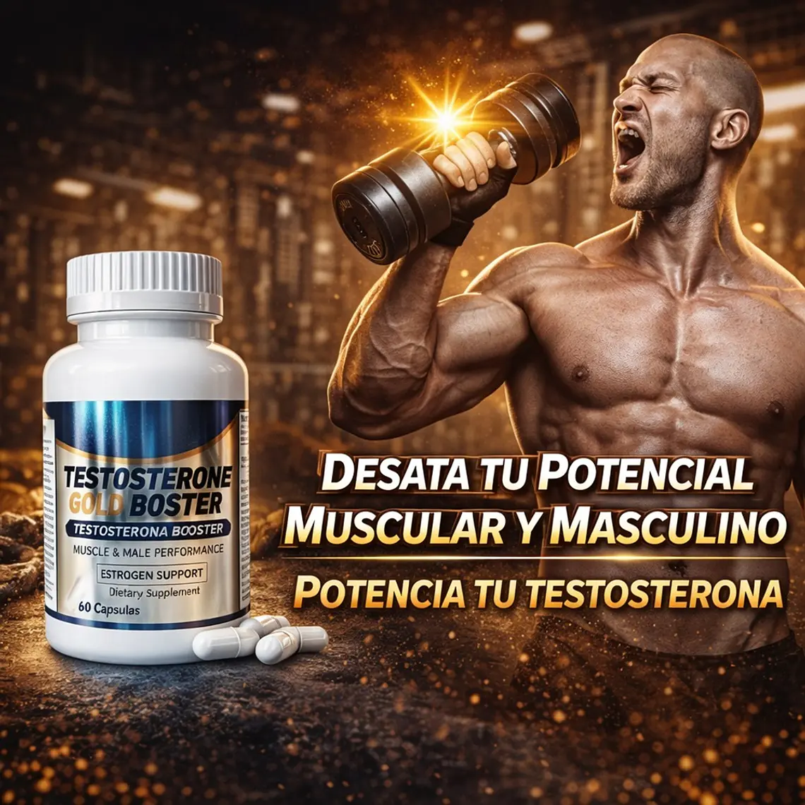 Capsulas Testosterone Gold Booster – Suplemento Masculino 60 cápsulas 4